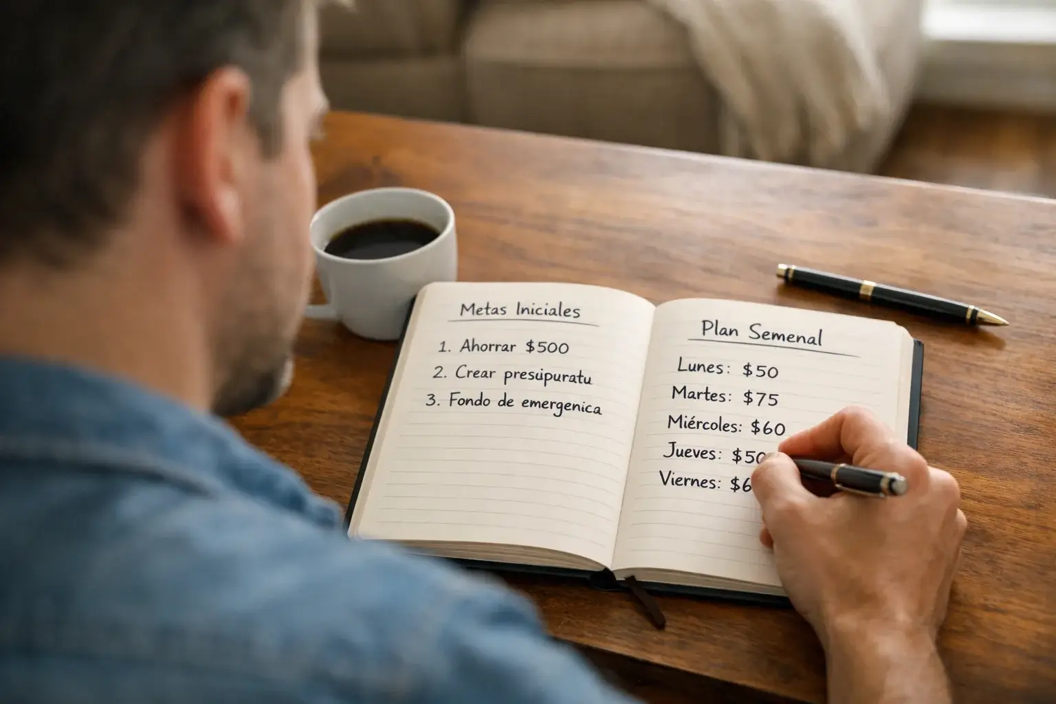 Persona planificando su presupuesto inicial de apuestas