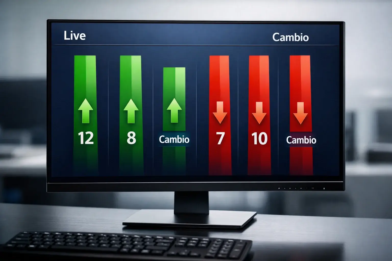 Pantalla mostrando cuotas de apuestas cambiando en tiempo real