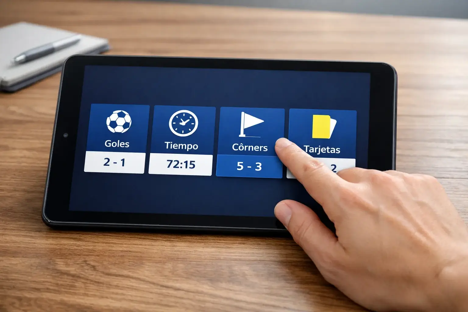 Diferentes opciones de mercados de apuestas durante un partido