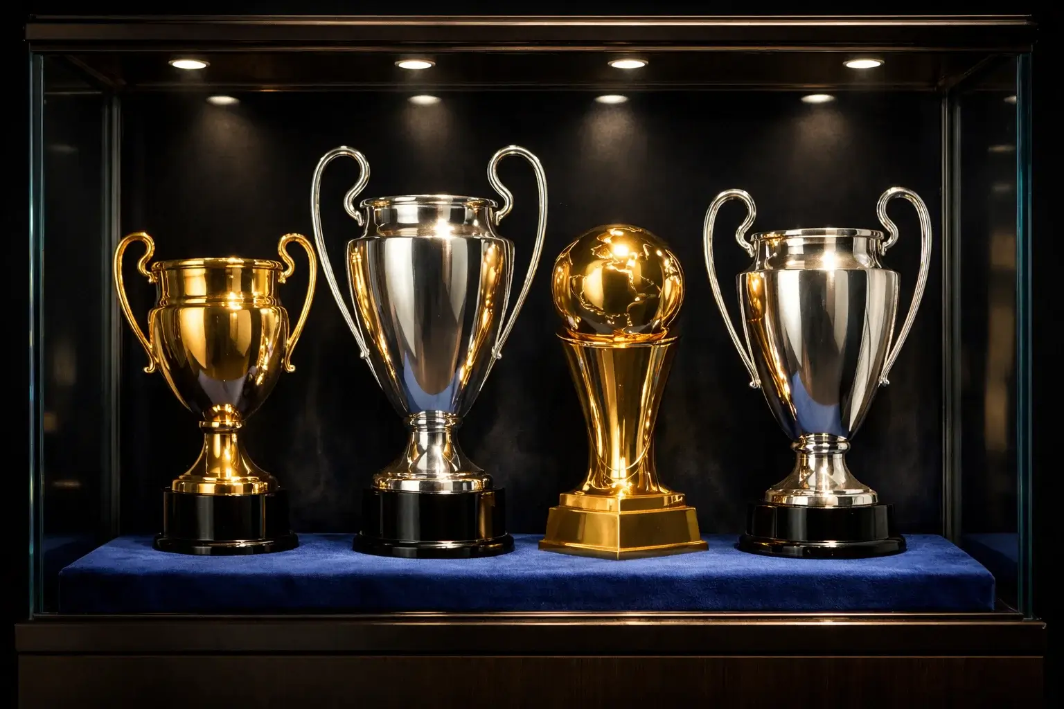 Trofeos de las principales competiciones de f&uacute;tbol europeo